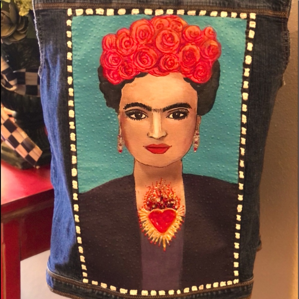 Hand painted Frida Khalo denim jacket